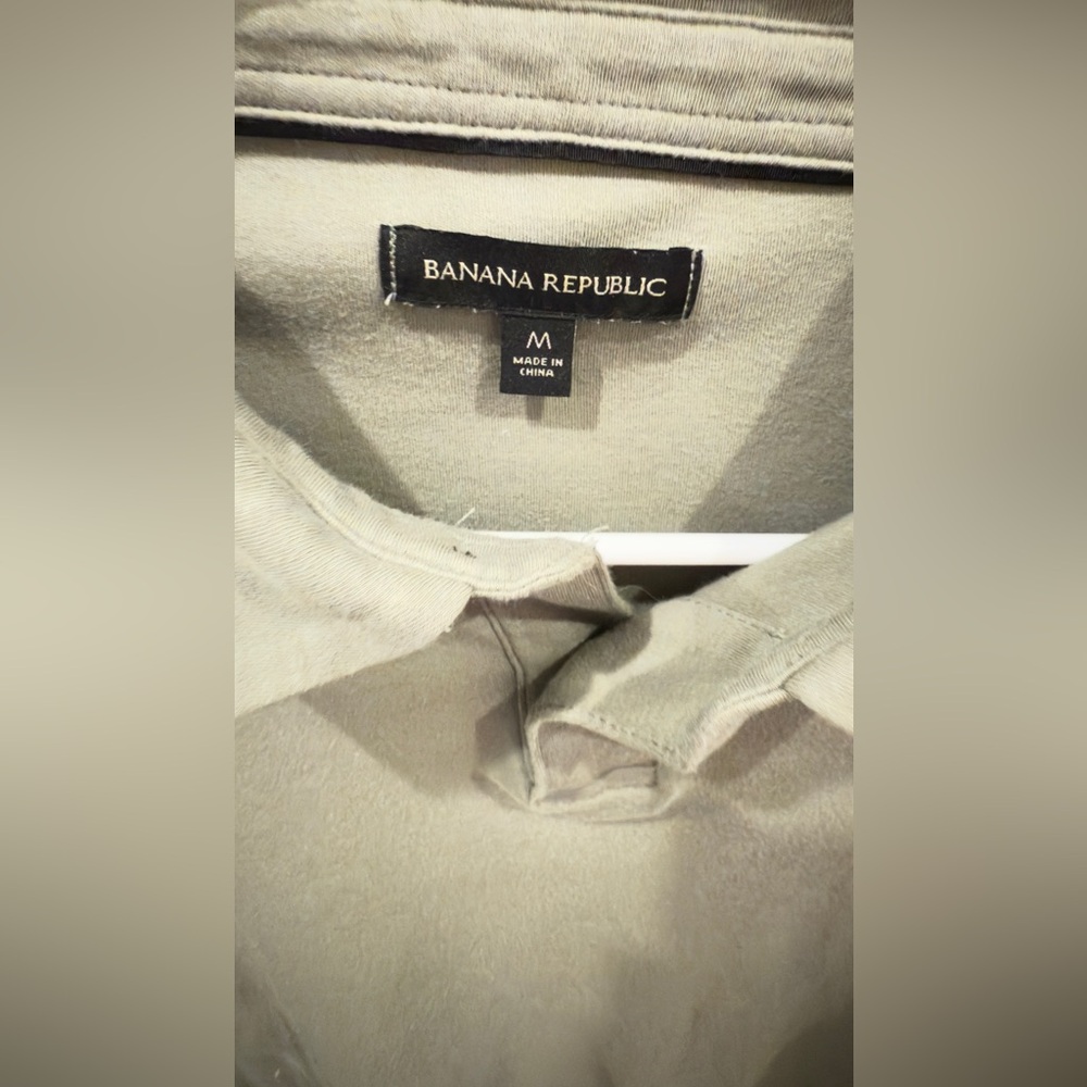 Banana Republic Men's Green Long Sleeve Polo Shirt